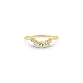 14k 5 Graduated Diamond Bezel Curve Ring