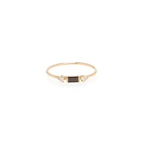 14k Black Baguette & 2 Prong Diamond Ring