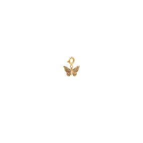 14k midi bitty butterfly charm with spring ring