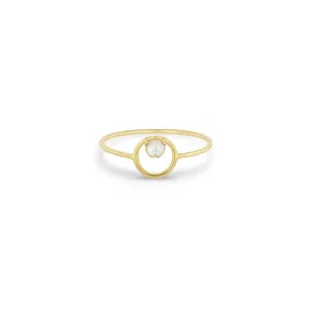 14k Small Circle Pearl Ring