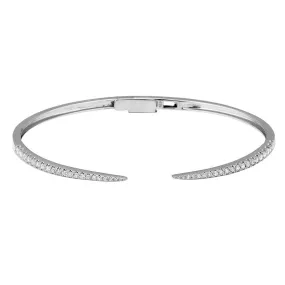 14K Yellow or White Gold Diamond Claw Bangle