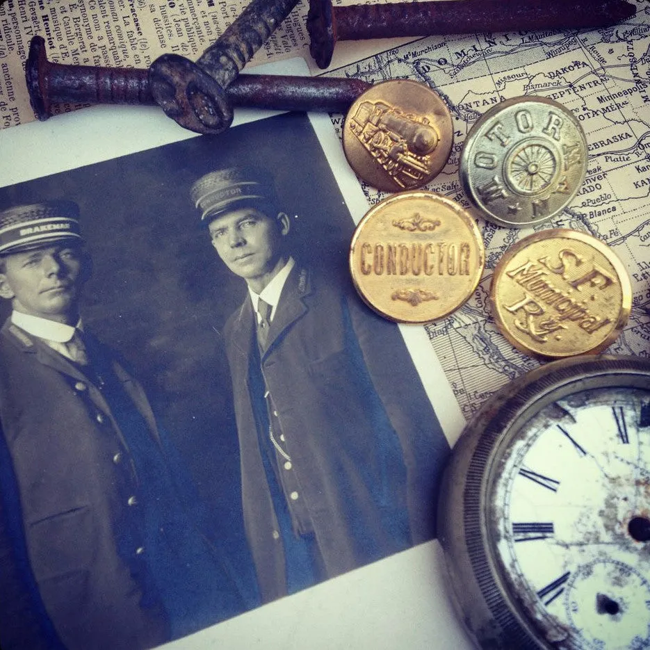 1952 Railroad Date Nail Cufflinks