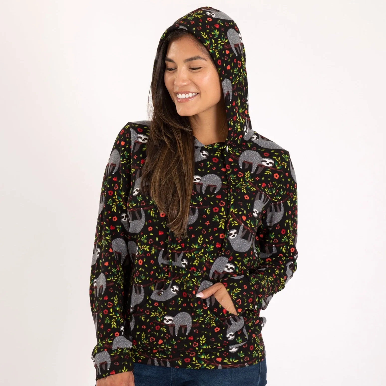 Adorable Print Terry Hoodie