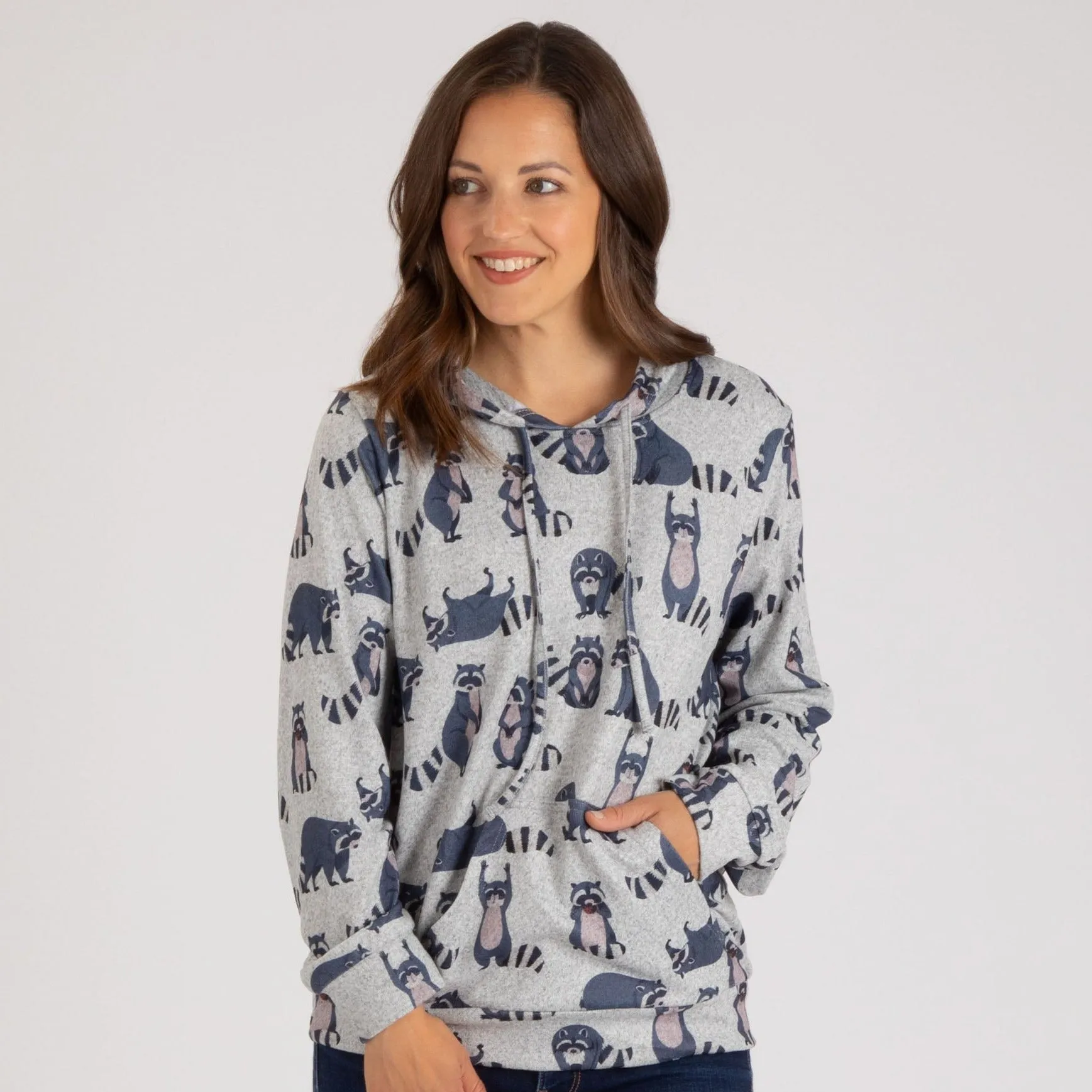 Adorable Print Terry Hoodie