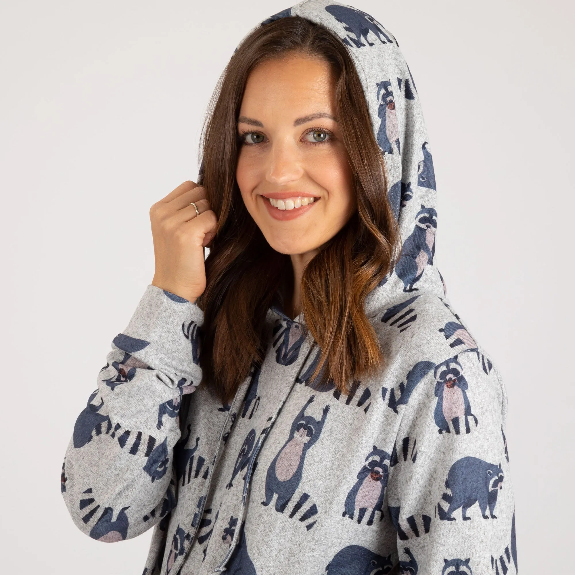 Adorable Print Terry Hoodie