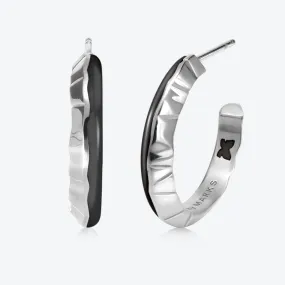 A.Iceberg SM 18K Whitegold Hoops w. Black enamel