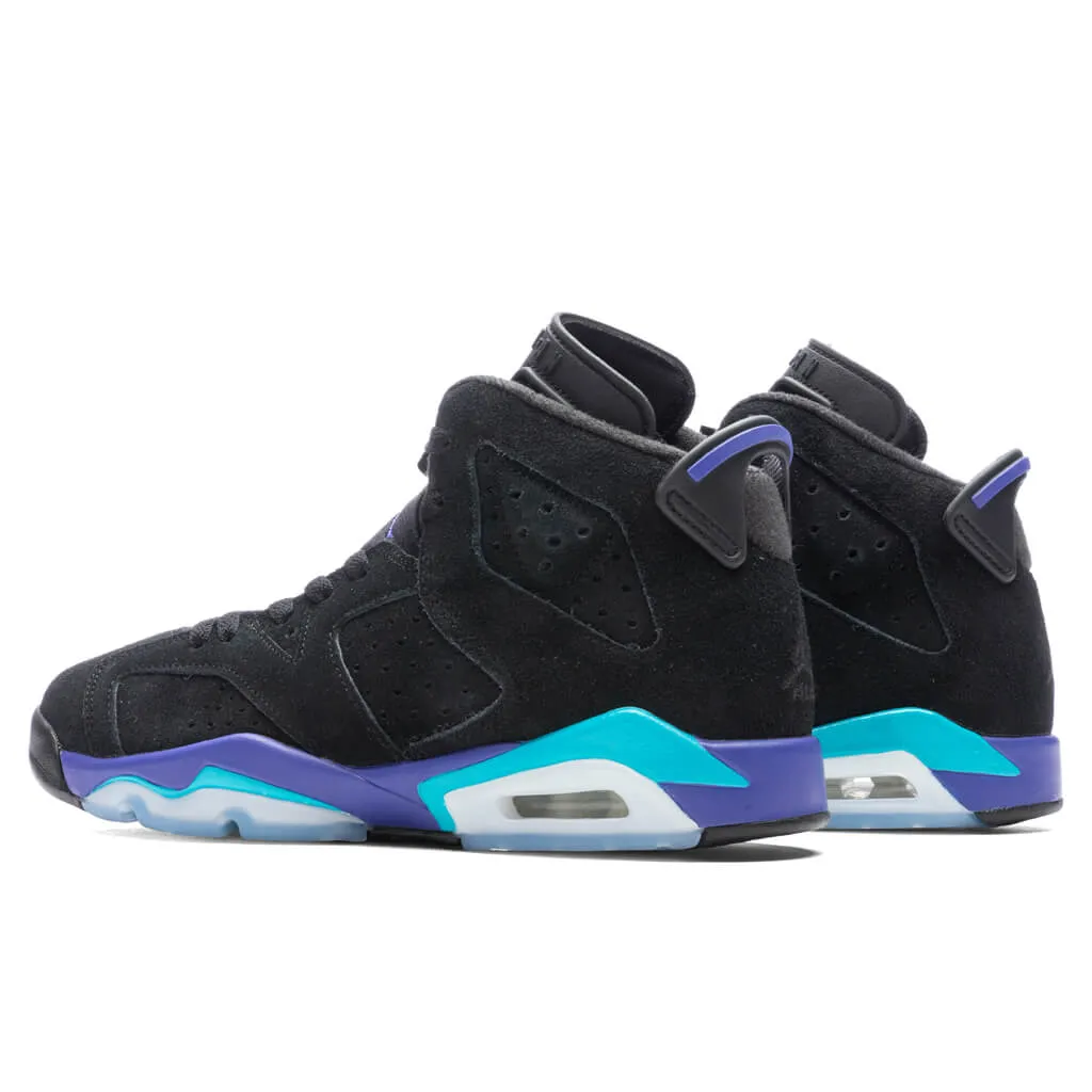 Air Jordan 6 Retro (GS) 'Aqua' - Black/Bright Concord/Aquatone