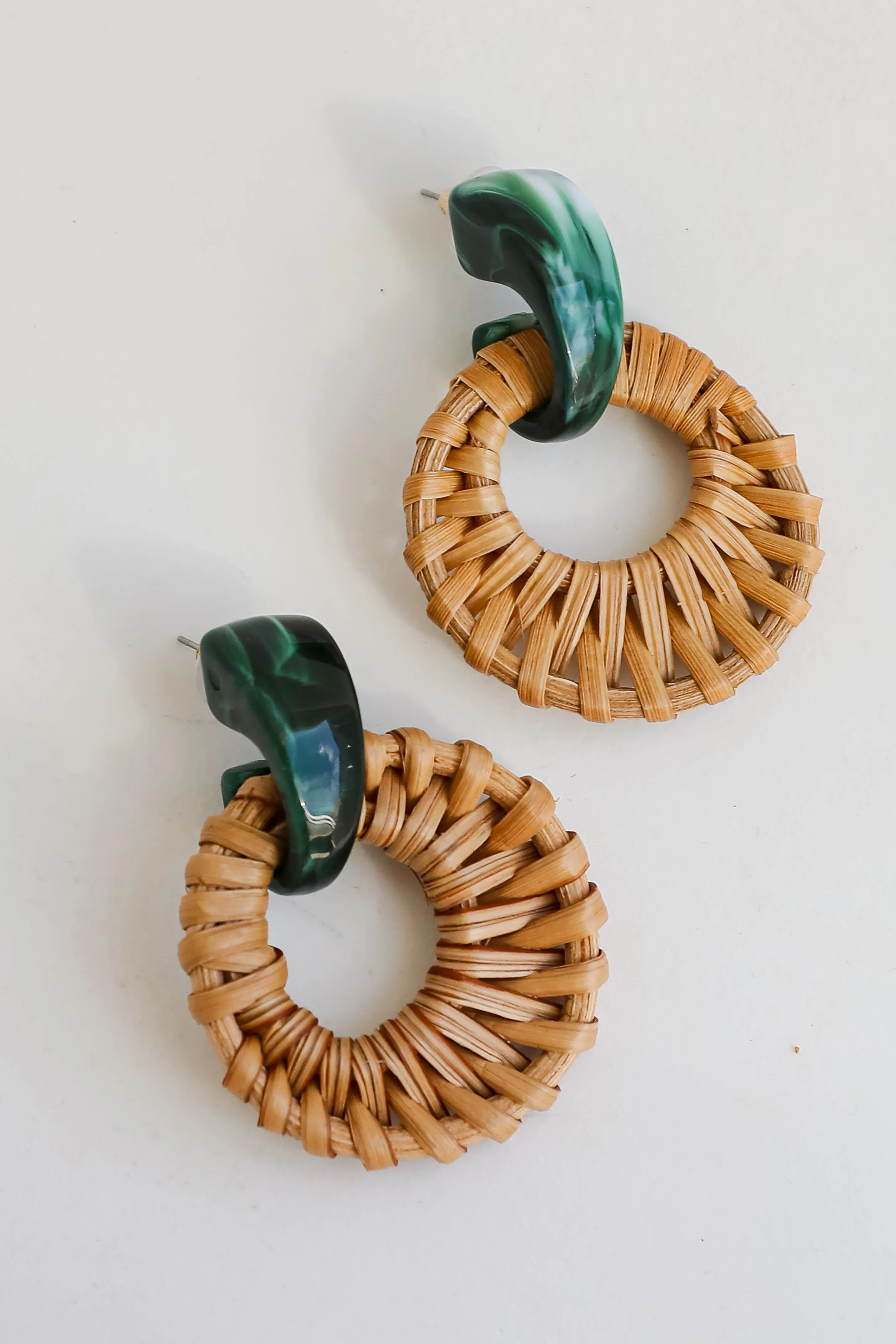 Angela Natural Straw Statement Earrings