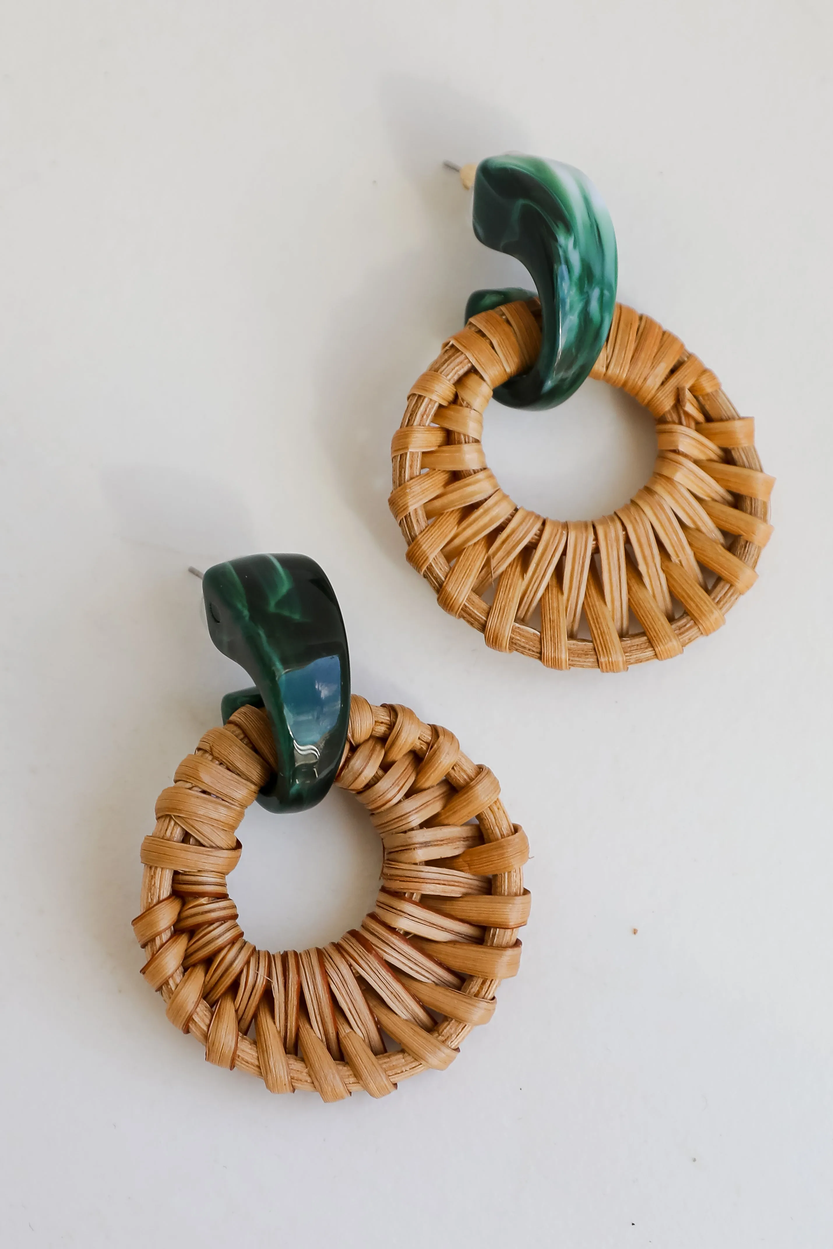 Angela Natural Straw Statement Earrings