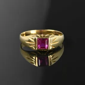 Antique 18K Gold Ruby Ring