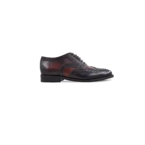 Armida - Kid's Dark Brown and Oxblood Calf Leather Oxford Shoe (5-12 Year's Old)