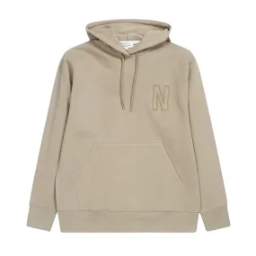 Arne Relaxed Fleece N Logo Hoodie Sand