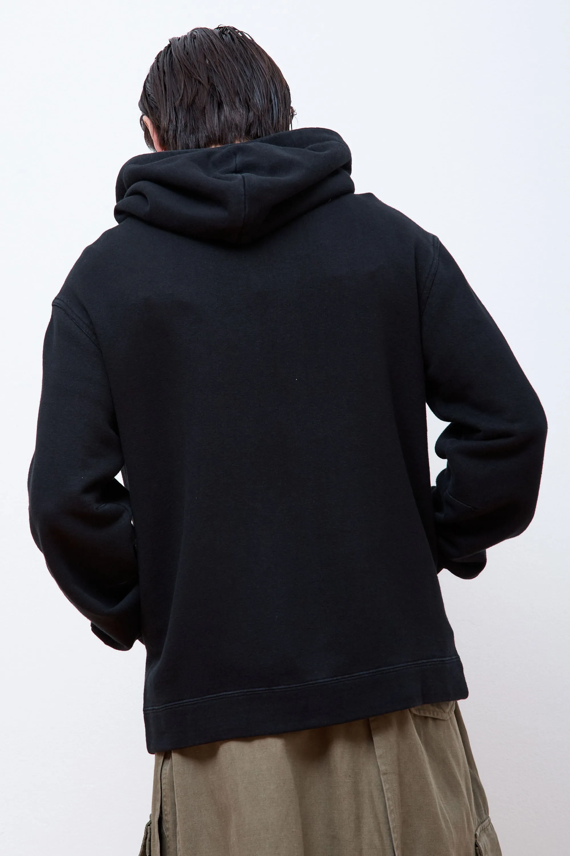 Articulated Hemp Hooded Sweat Black