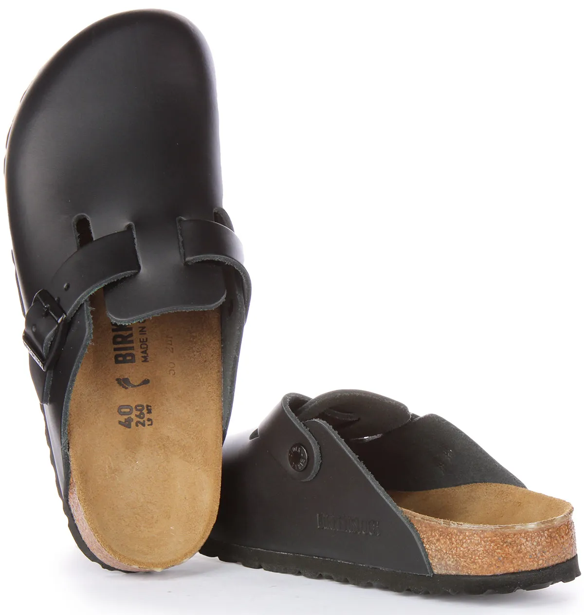 Birkenstock Boston Bs In Black | Narrow Fit