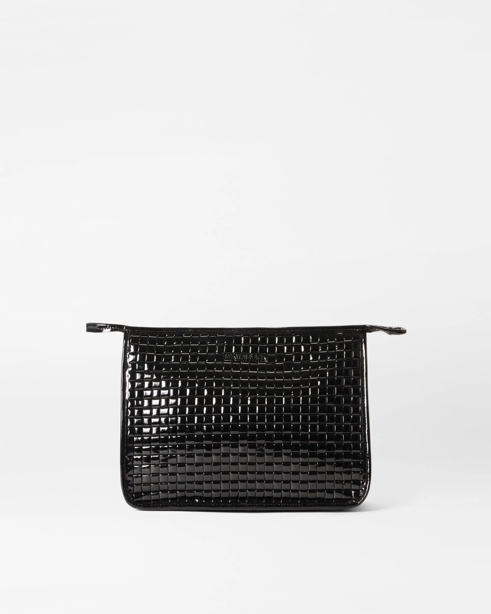 Black Lacquer Woven Clutch