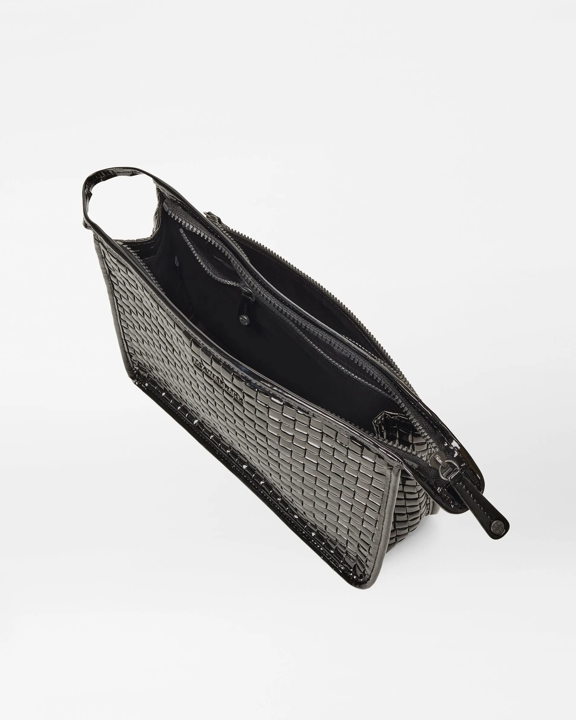 Black Lacquer Woven Clutch