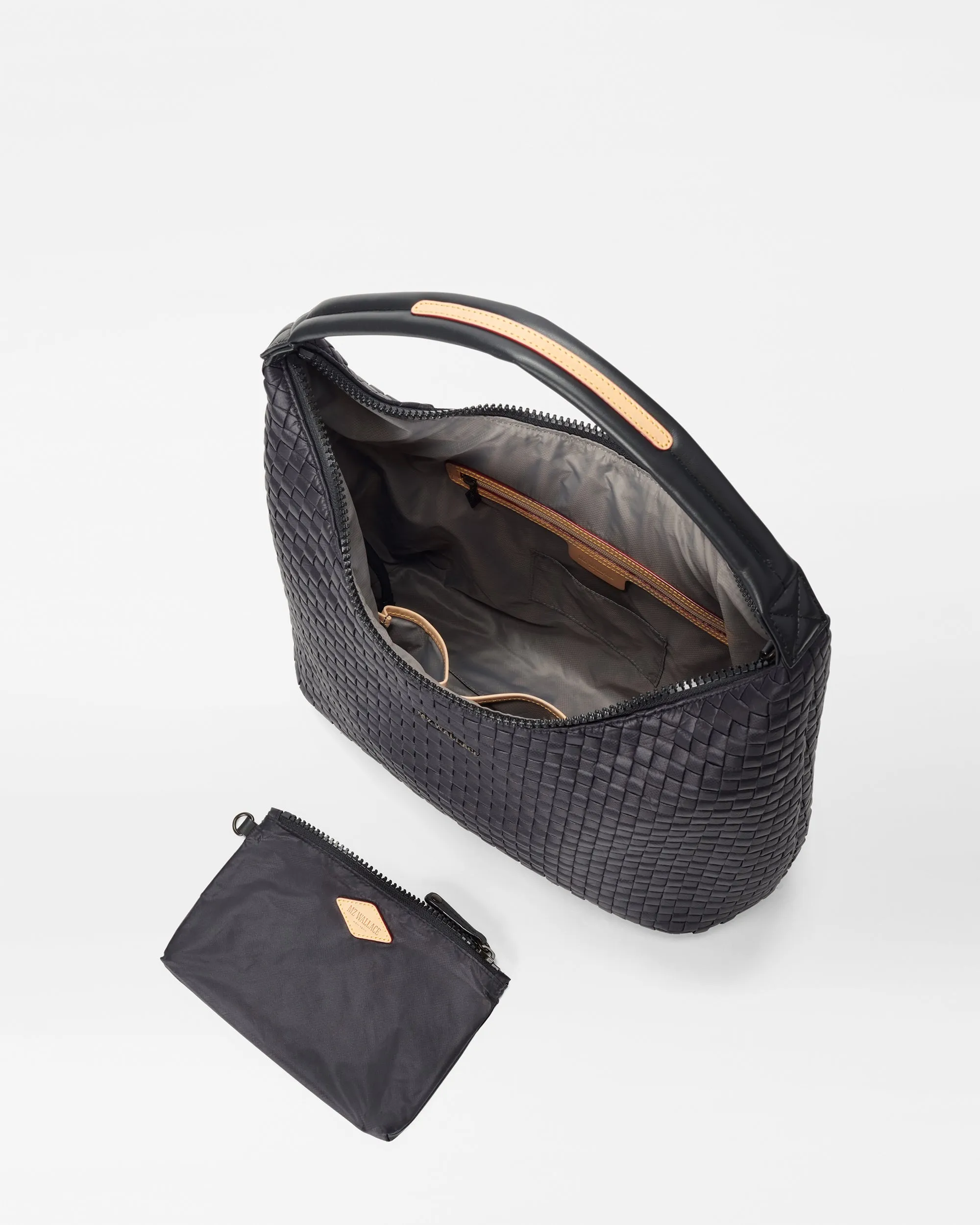 Black Large Woven Shoulder Bag