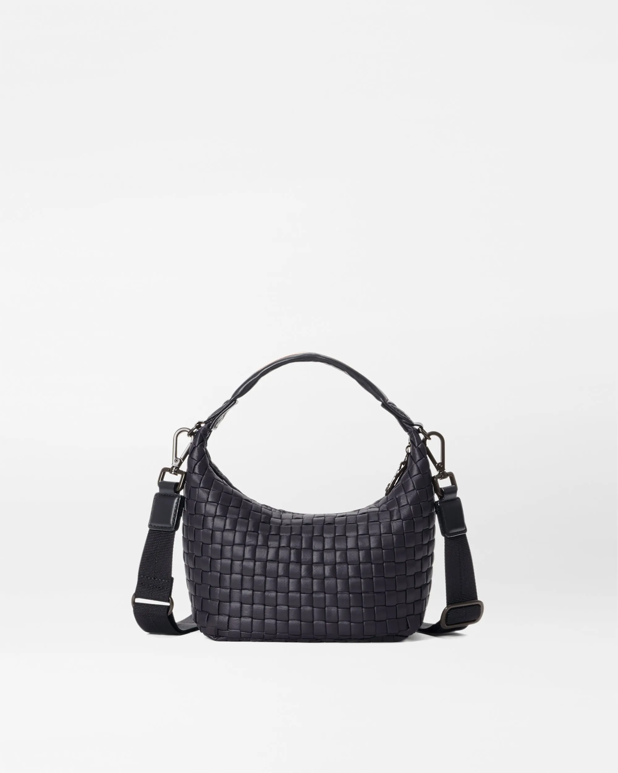 Black Mini Woven Hobo