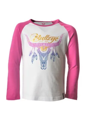 Bullzye Girls Sunset Steer L/S Raglan Tee