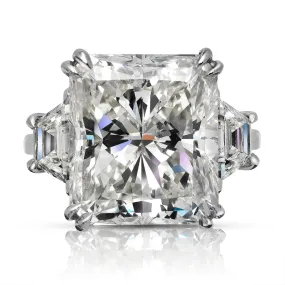 CERES 14 CARAT RADIANT CUT K COLOR SI2 CLARITY DIAMOND ENGAGEMENT RING PLATINUM GIA CERTIFIED 13 CT K SI2 BY MIKE NEKTA