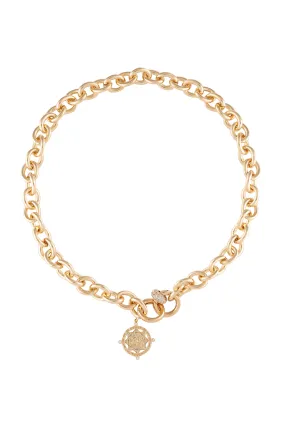 Cruisin' 18k Gold Plated Chain Link & Charm Necklace