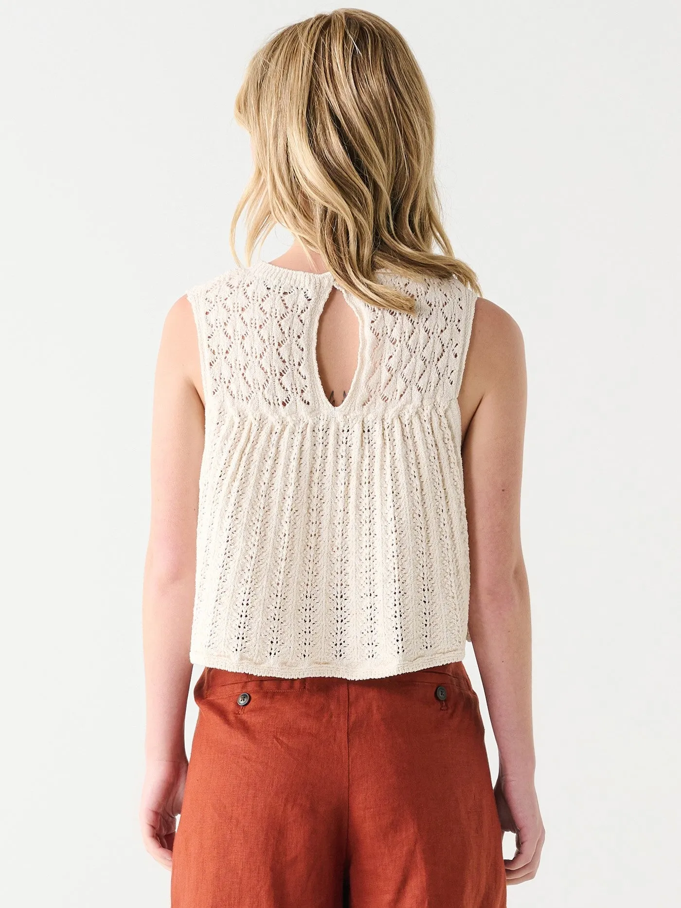 DEX Pointelle Knit Sleeveless Top