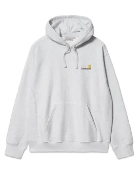 Felpa Uomo Carhartt Wip Hooded American Script Sweat Grigio