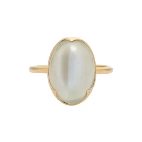 Gabriella Kiss 18k Oval Ceylon Moonstone w/ 3 Scallops Ring