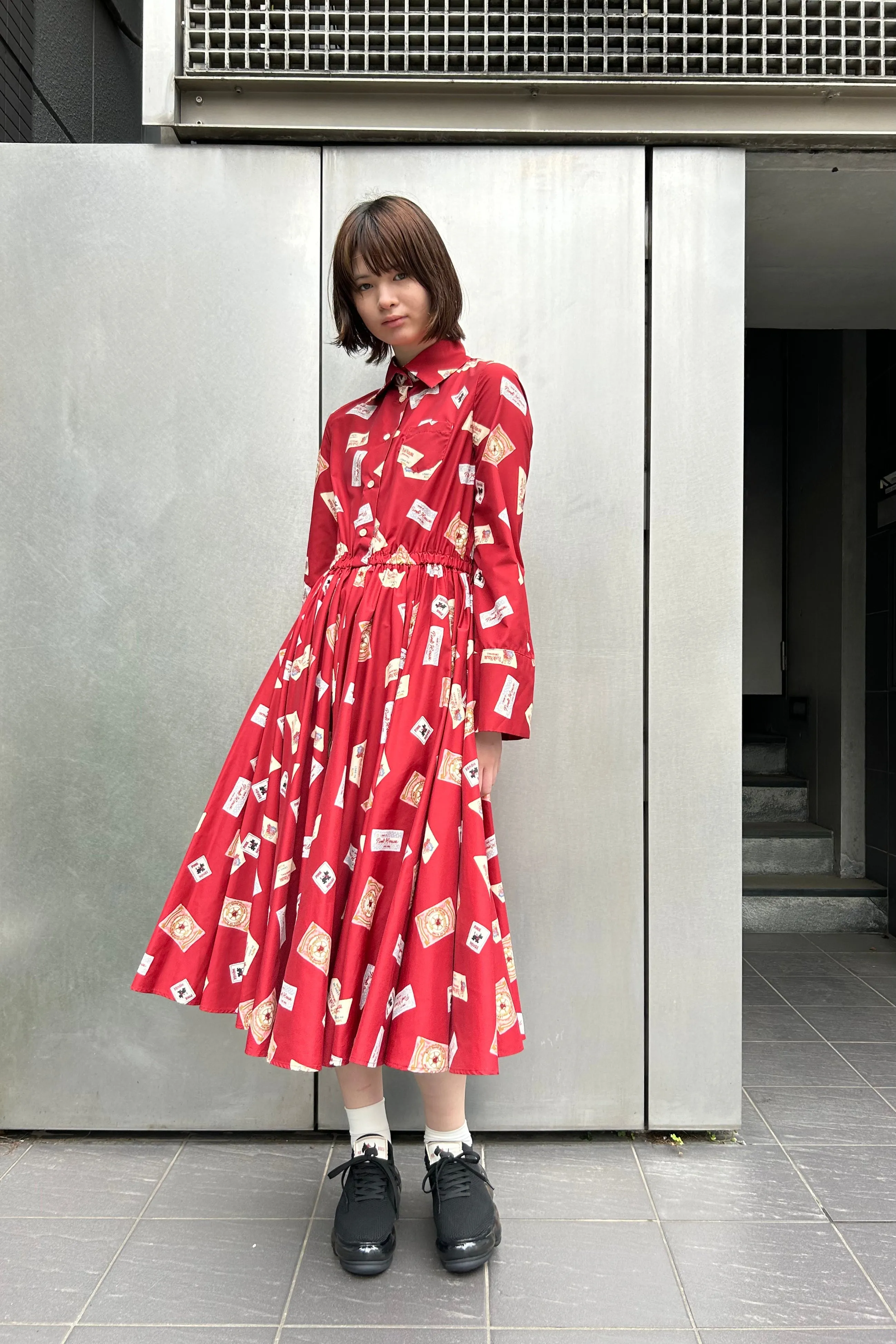 Gathered Dress / Red / MIKIOSAKABE × PINK HOUSE