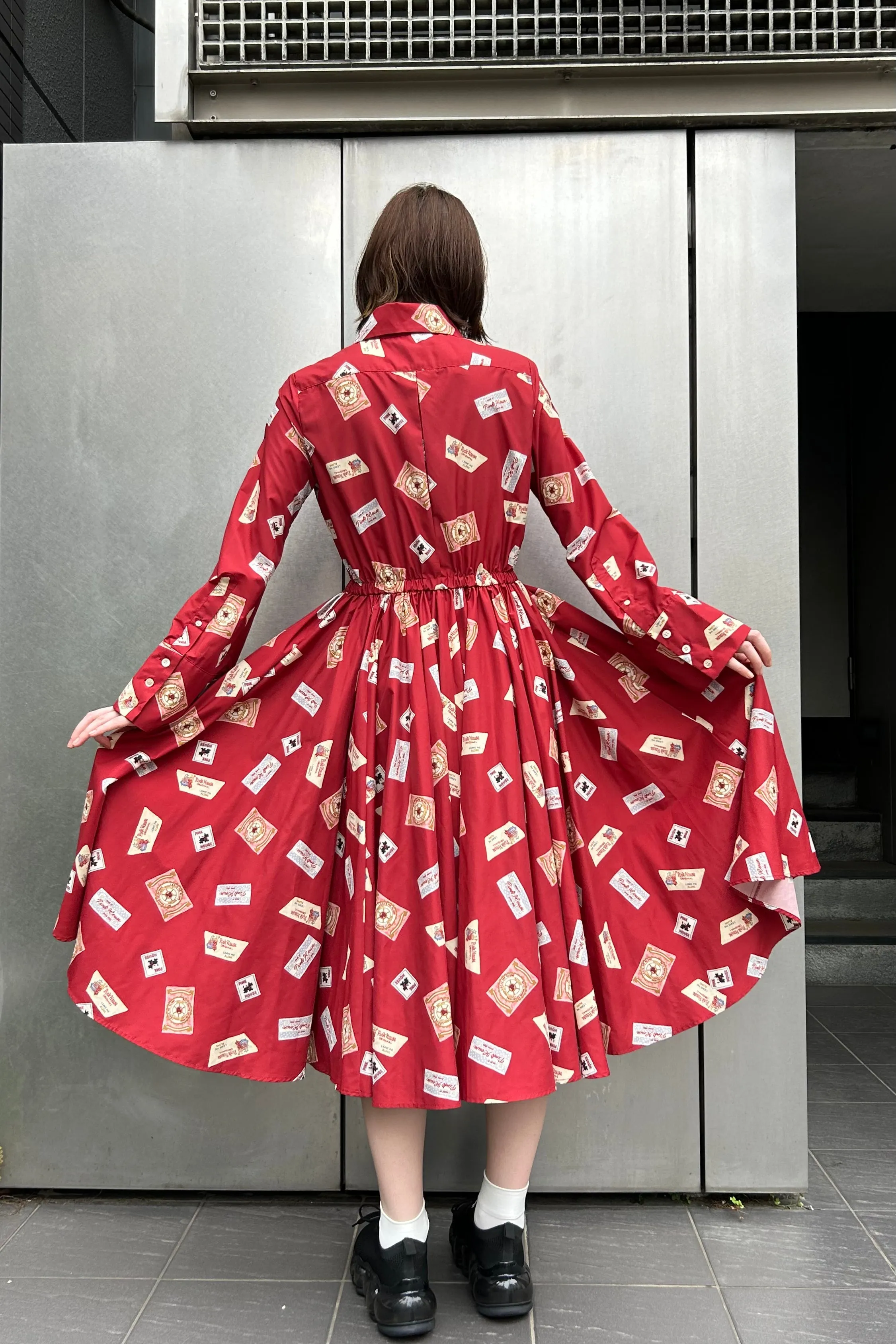 Gathered Dress / Red / MIKIOSAKABE × PINK HOUSE