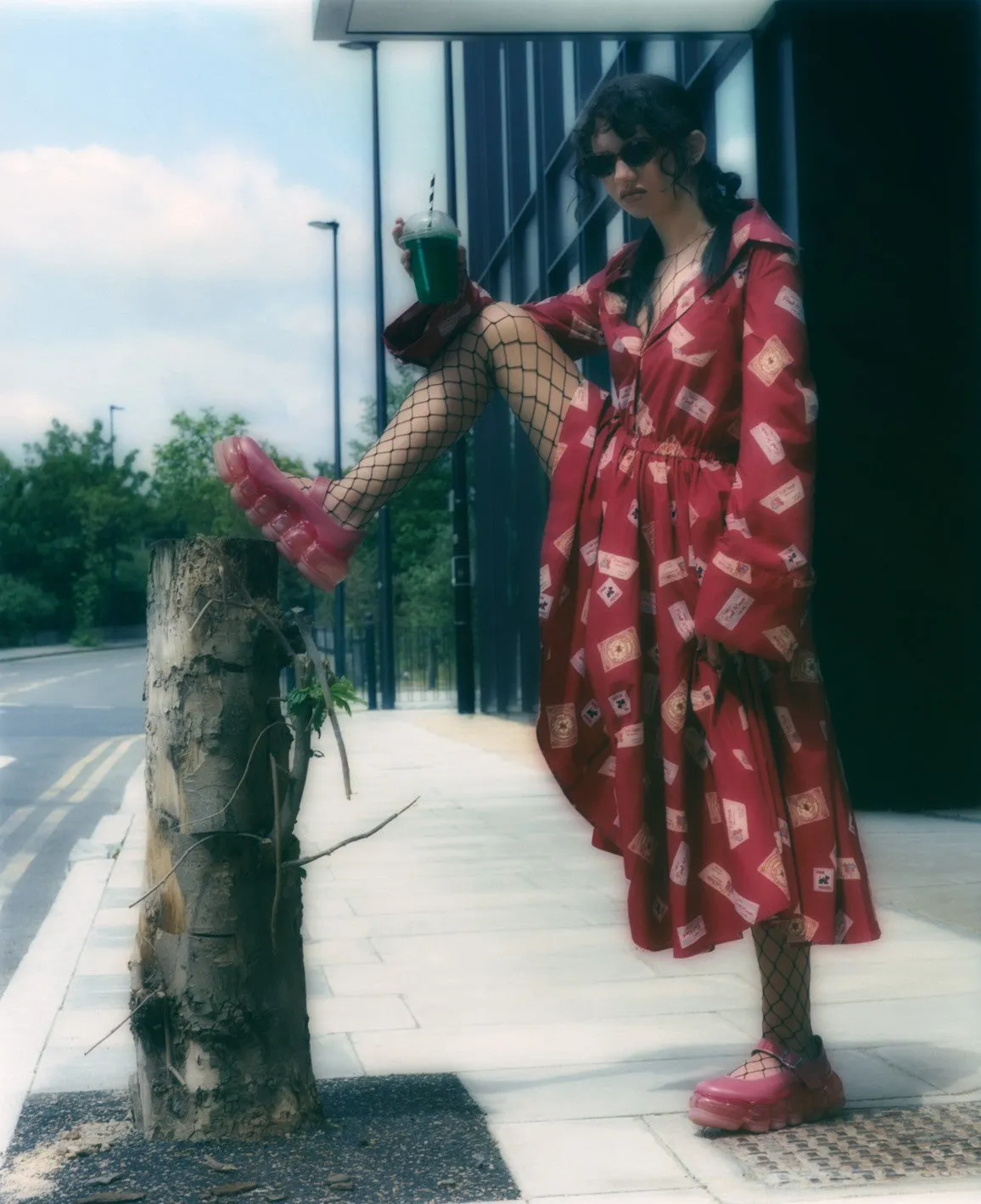 Gathered Dress / Red / MIKIOSAKABE × PINK HOUSE