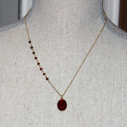 Gold Garnet Necklace