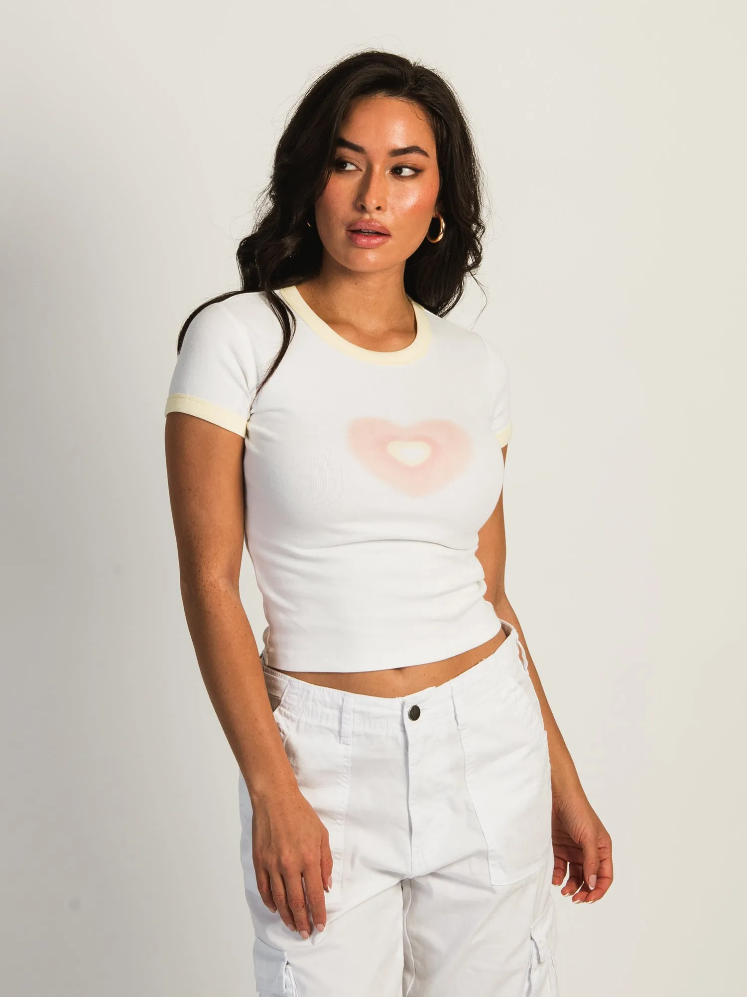 HARLOW CLARA RINGER TEE - BUTTER YELLOW