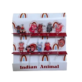 Indian Animals Acrylic Food Pick