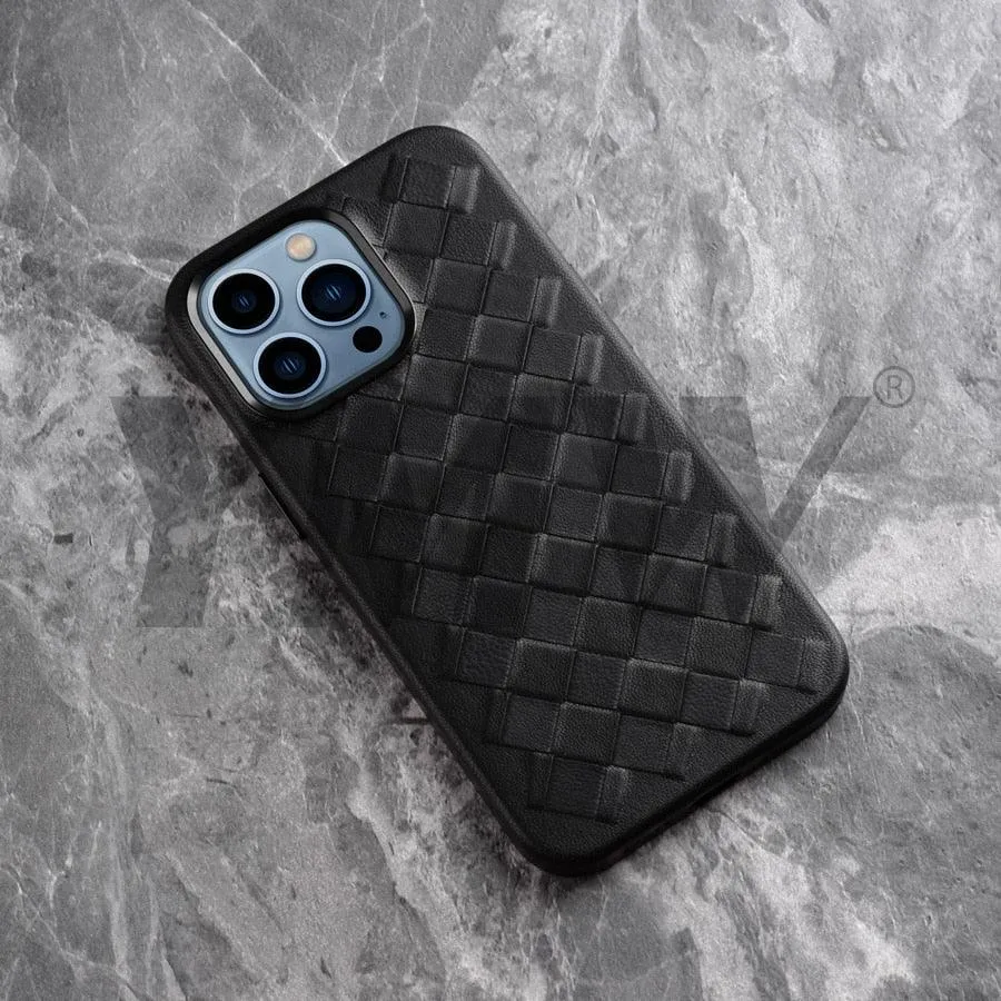 Luxury Woven Leather Case for iPhone