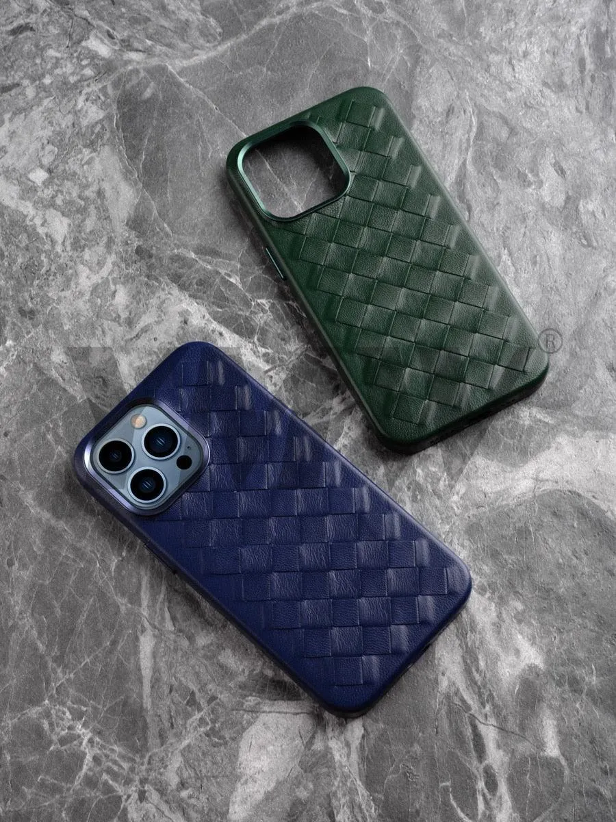 Luxury Woven Leather Case for iPhone