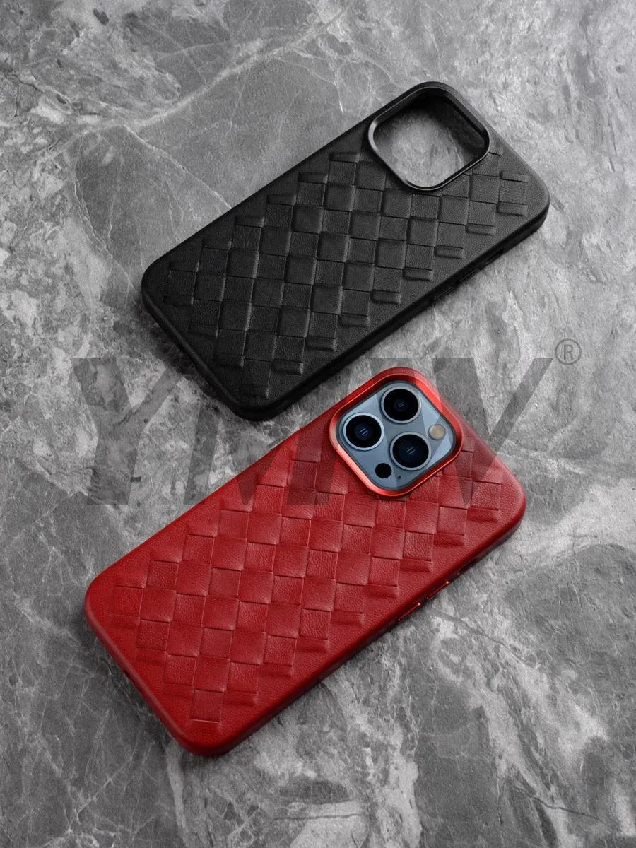 Luxury Woven Leather Case for iPhone