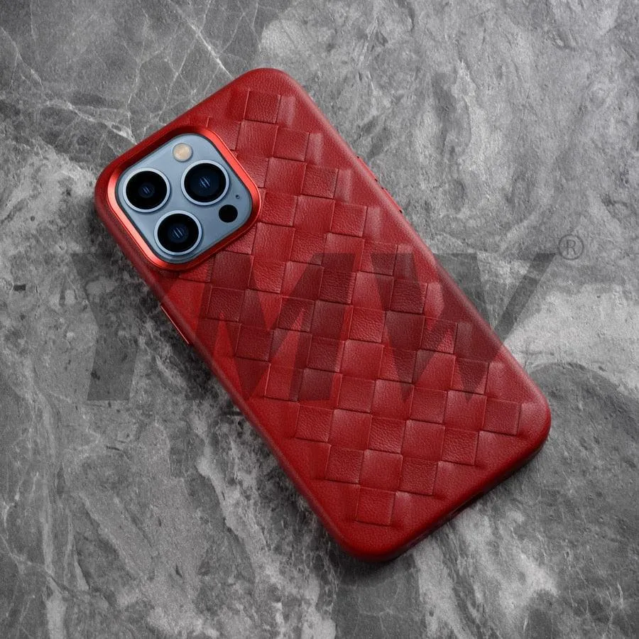 Luxury Woven Leather Case for iPhone