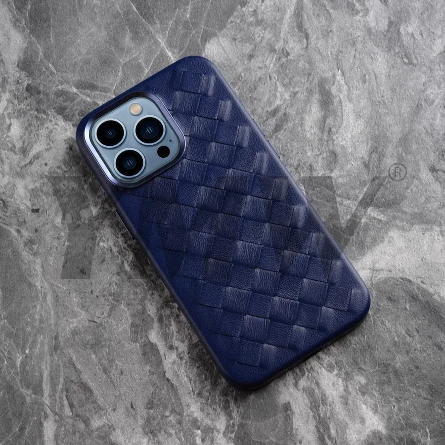 Luxury Woven Leather Case for iPhone