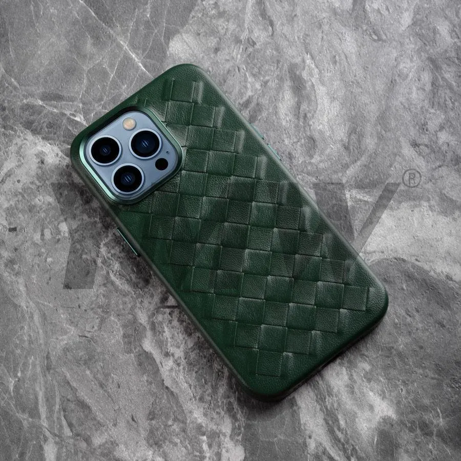 Luxury Woven Leather Case for iPhone