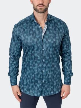 Maceoo Stretch Shirt | Einstein Leavesmicro Blue