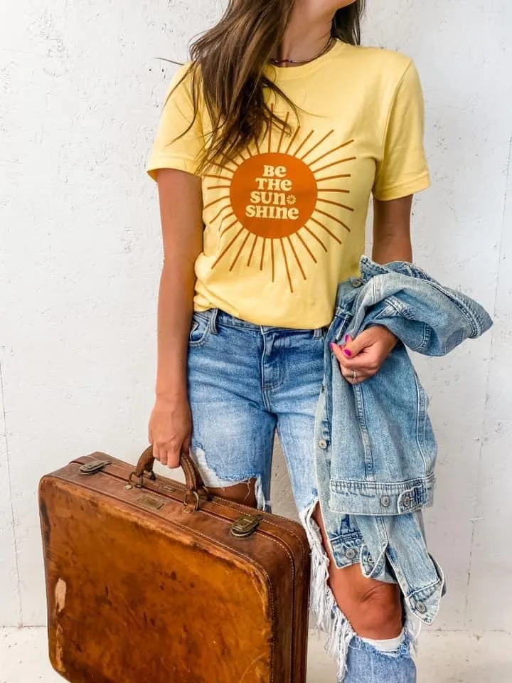 Mellow Yellow {BE THE SUNSHINE} Crew Neck Tee