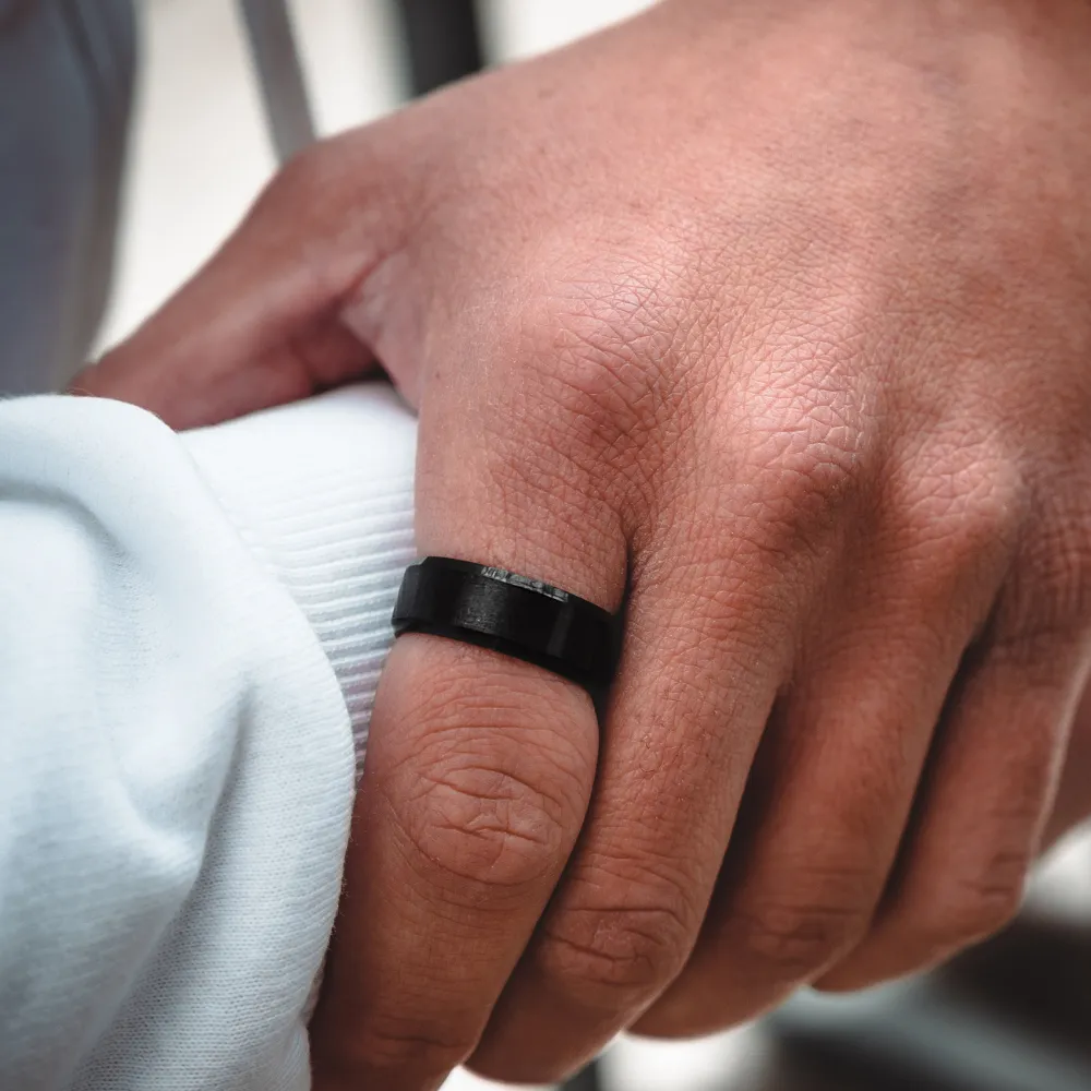 Mens Band Ring - Black