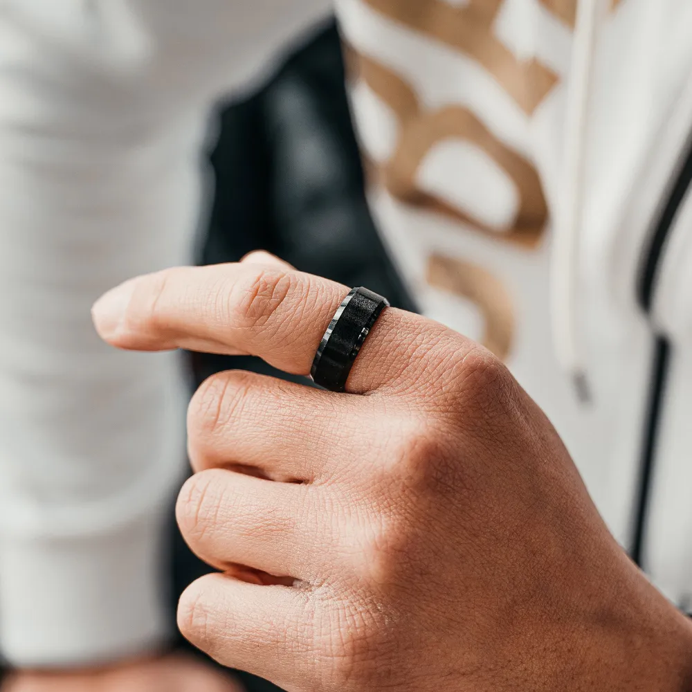 Mens Band Ring - Black