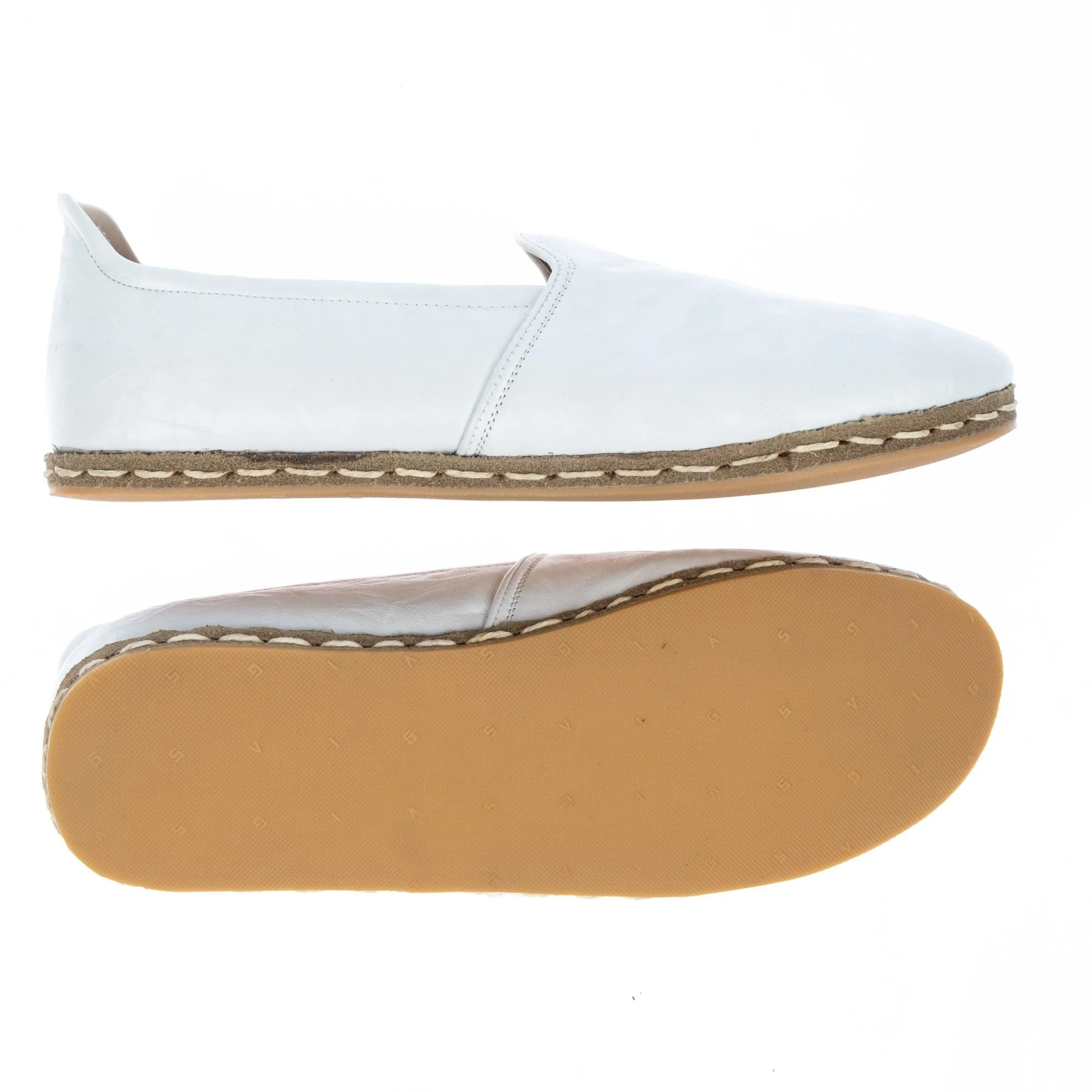 Men's Wrinkled White Slip On Shoes