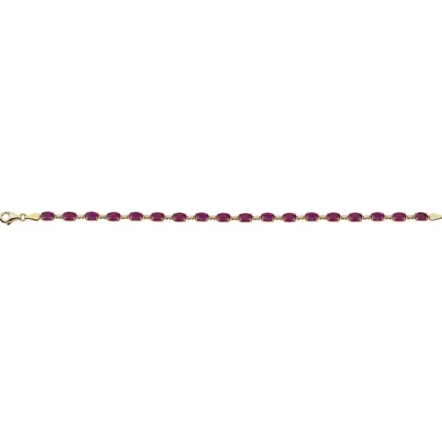 Oval Gemstone 7.25 14K Yellow Gold Bracelet