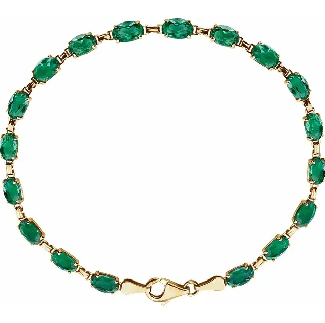 Oval Gemstone 7.25 14K Yellow Gold Bracelet