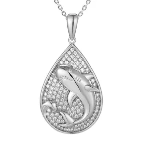 Pavé Shark Teardrop Pendant