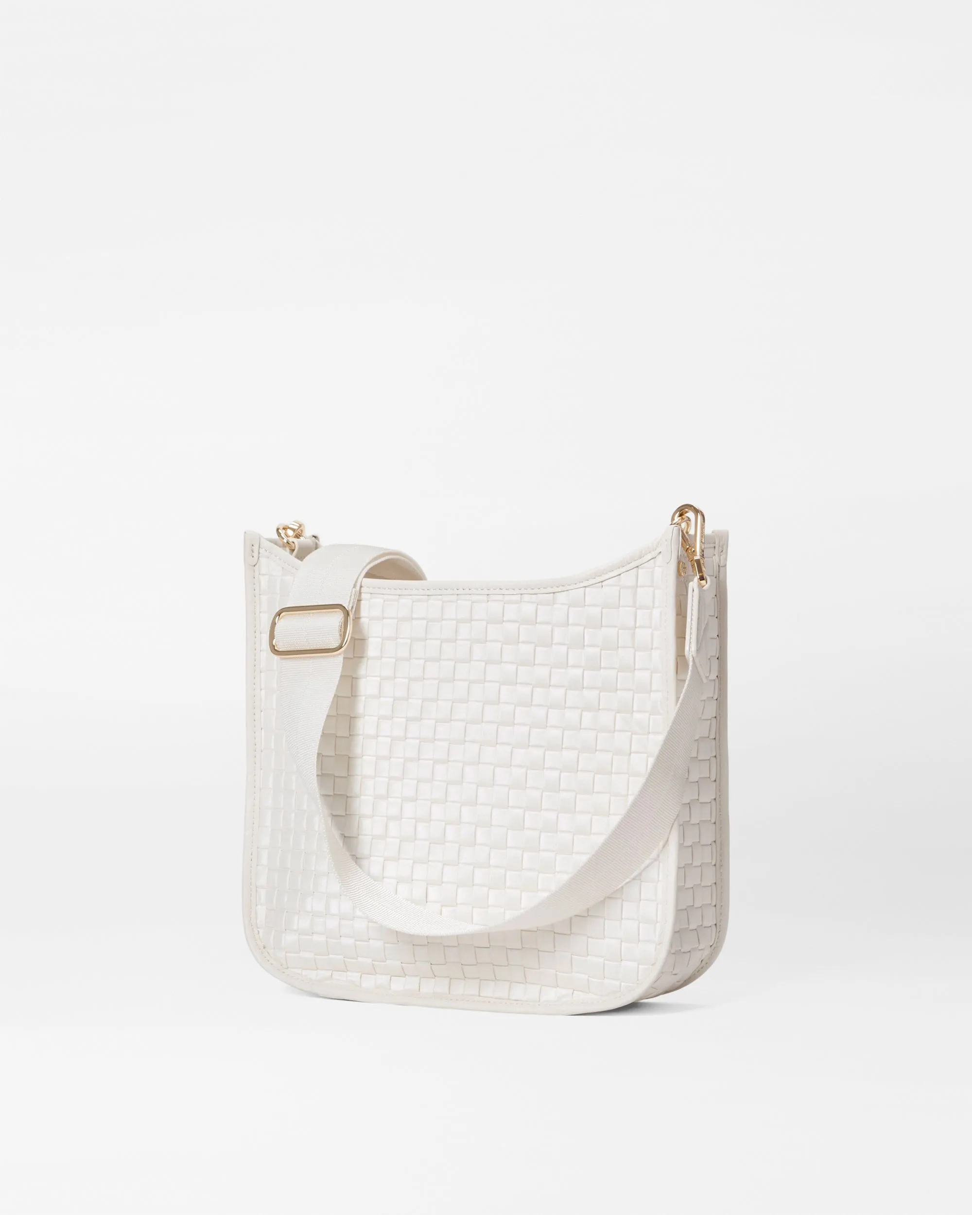 Pearl Metallic Woven Box Crossbody