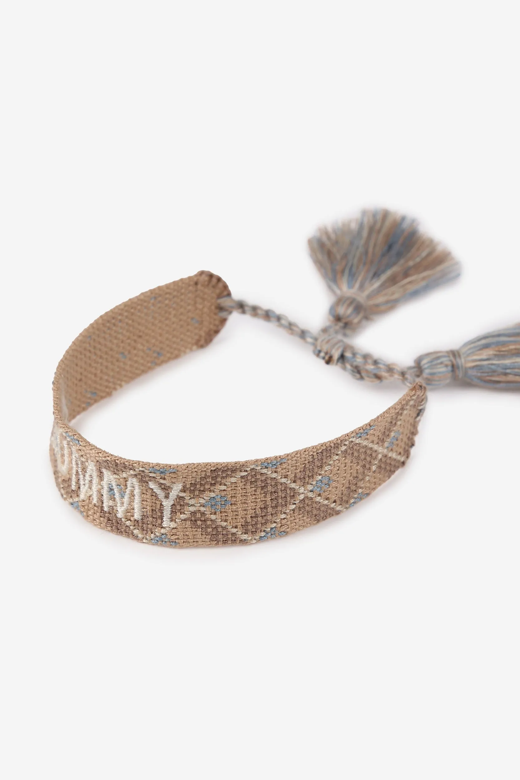 Personalised Woven Bracelet - Beige Cross